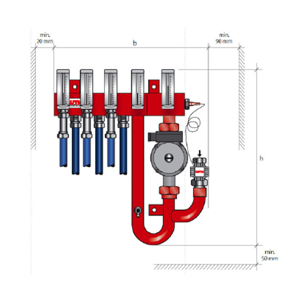 Typical Type RUV Blending Manifold for Anti-Heave Heating System Dimensions