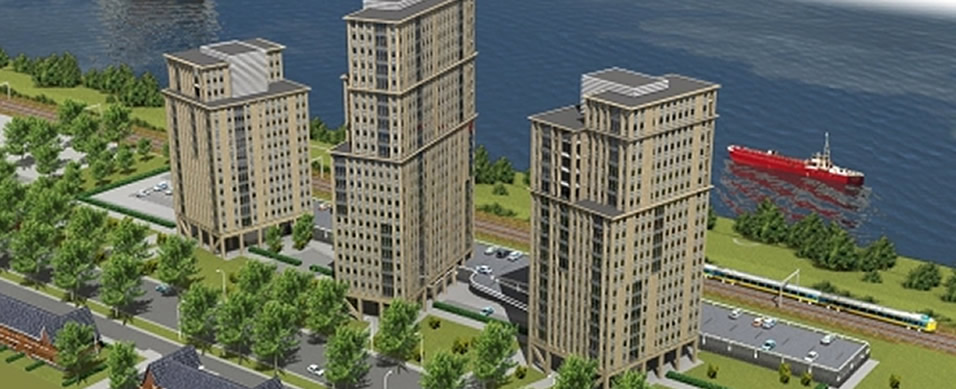 3 Waterside Towers in Maassluis, Holland